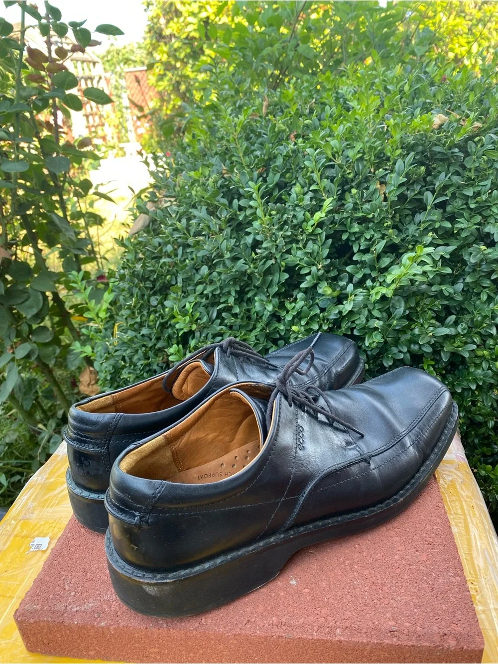 Ecco Men's Black Leather Lace-Up Dress Shoes Size 45/12US